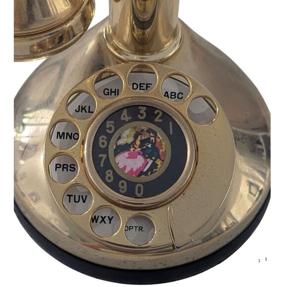 📞 Vintage Brass Candlestick Telephone – Rotary Style – Decorative Piece - Picture 5 of 6